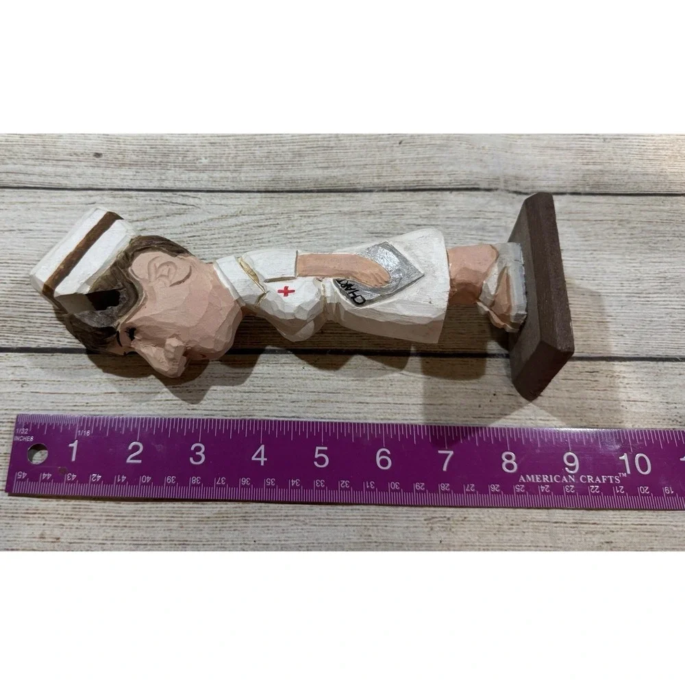 Peepers Wooden Nurse Eyeglass Holder Hand Carved Vintage 9